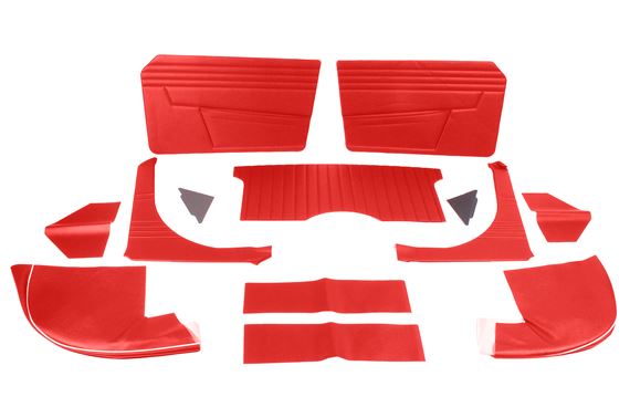 Triumph TR4 Part Interior Trim Kit - RF4183REDCPC - Cherokee Red Vinyl with White Piping